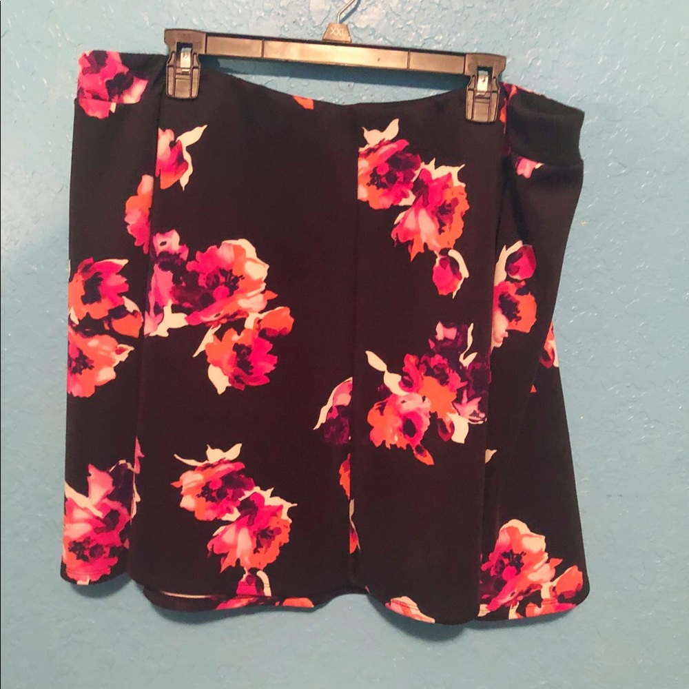 Black floral skirt